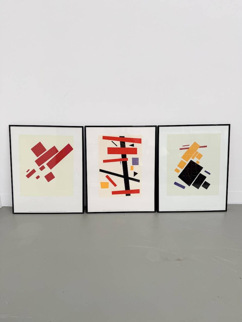 Set of 3 frames with Casimir Malevic lithographs