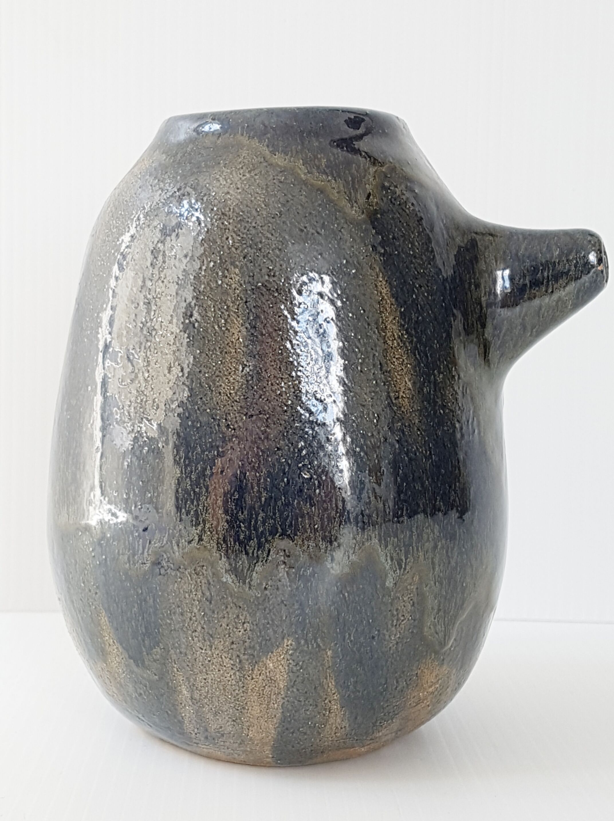 Blue ceramic vase 1950