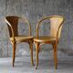Pair of bistrot wood-curved armchairs fischel n ° 15 e 1930