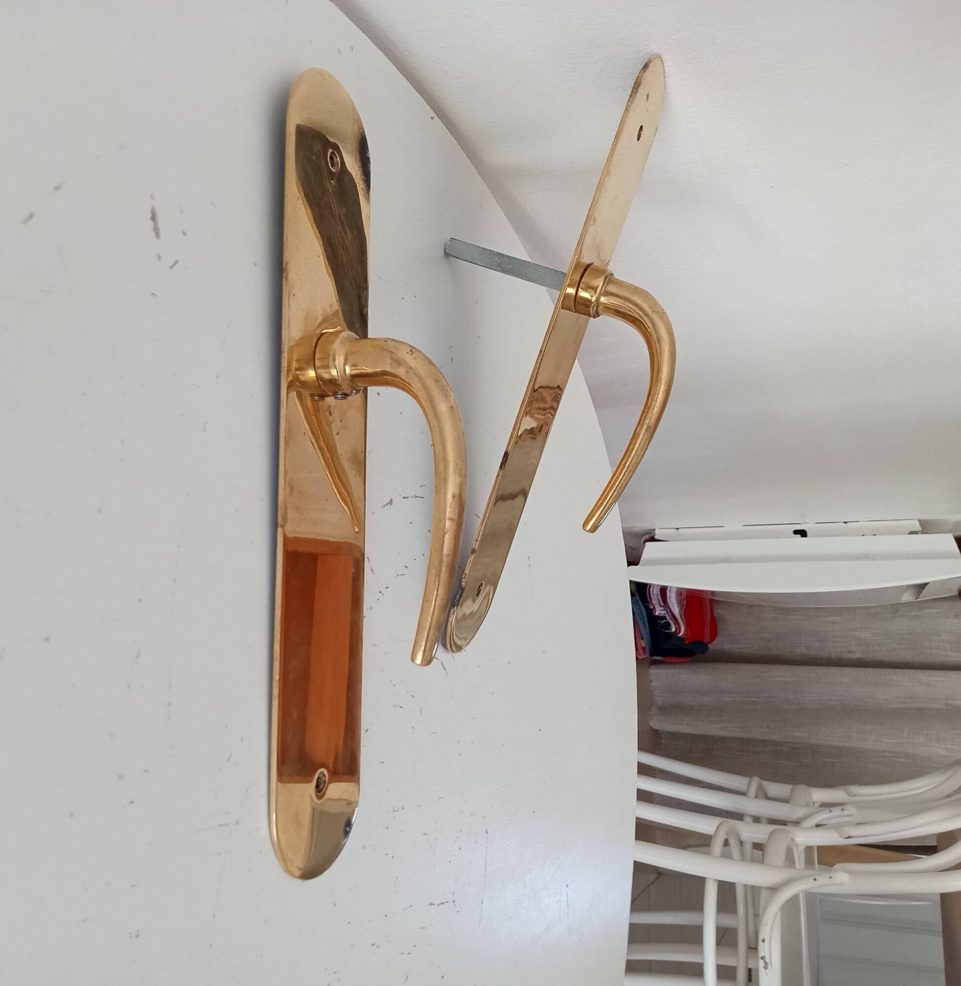 Pair of solid brass door handles