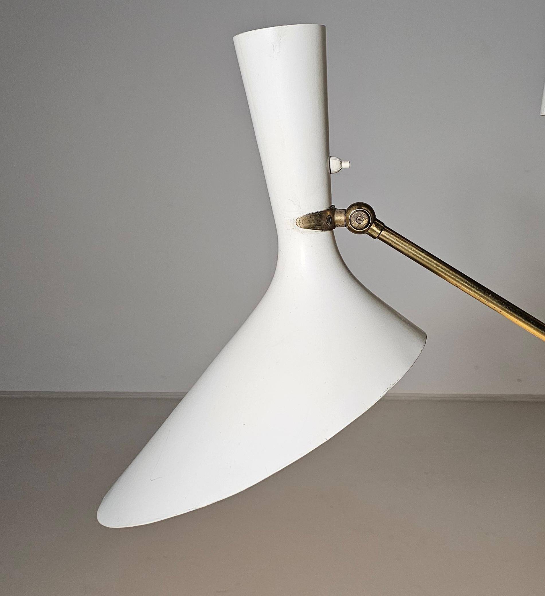 Carl Moore brass floor lamp for BAG Turgi, 1950s