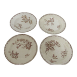 Set of 4 old soup plates "Terre de Fer" Model Silva