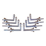 Set of 8 golden bronze tieback hooks