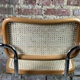 70'S Italian sled chair in beech and chrome aluminum