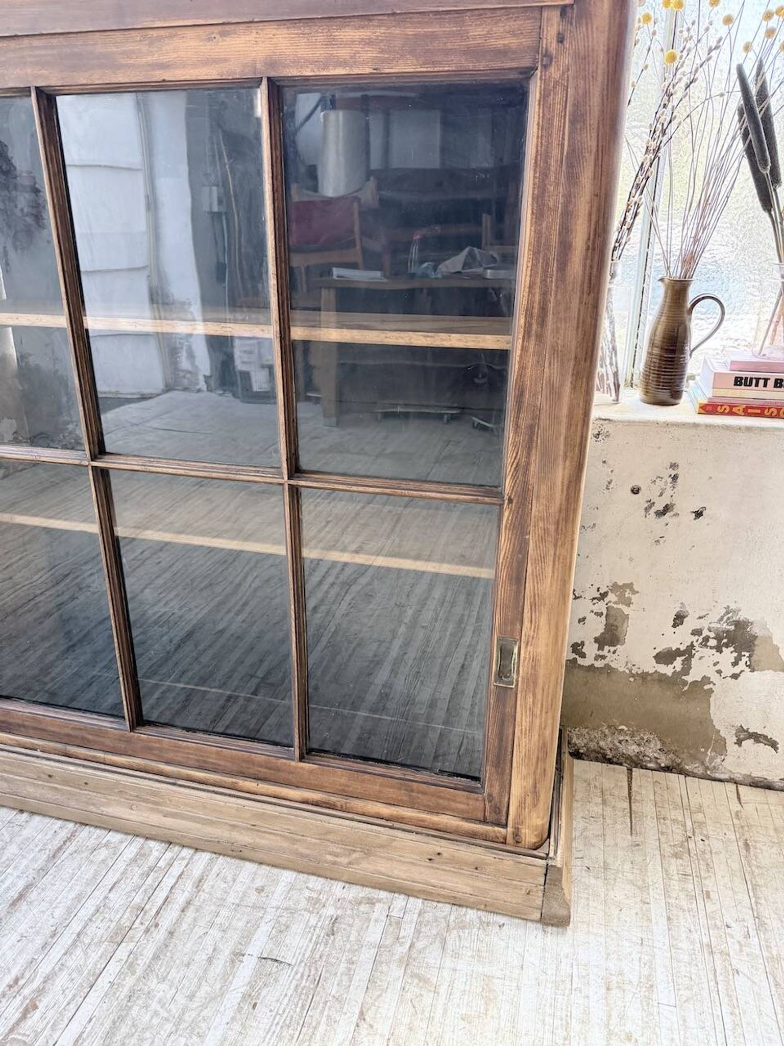 XXL industrial sideboard with glass doors