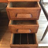American desk with sliding shutter in solid oak, 20th century