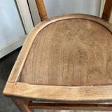 Bistro chair in dark beech with embossed seat