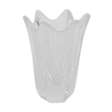 Vase en cristal scandinave vintage Tulip par Jan Johansson pour Orrefors, années 1970