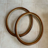 Oval frames in wood and gold