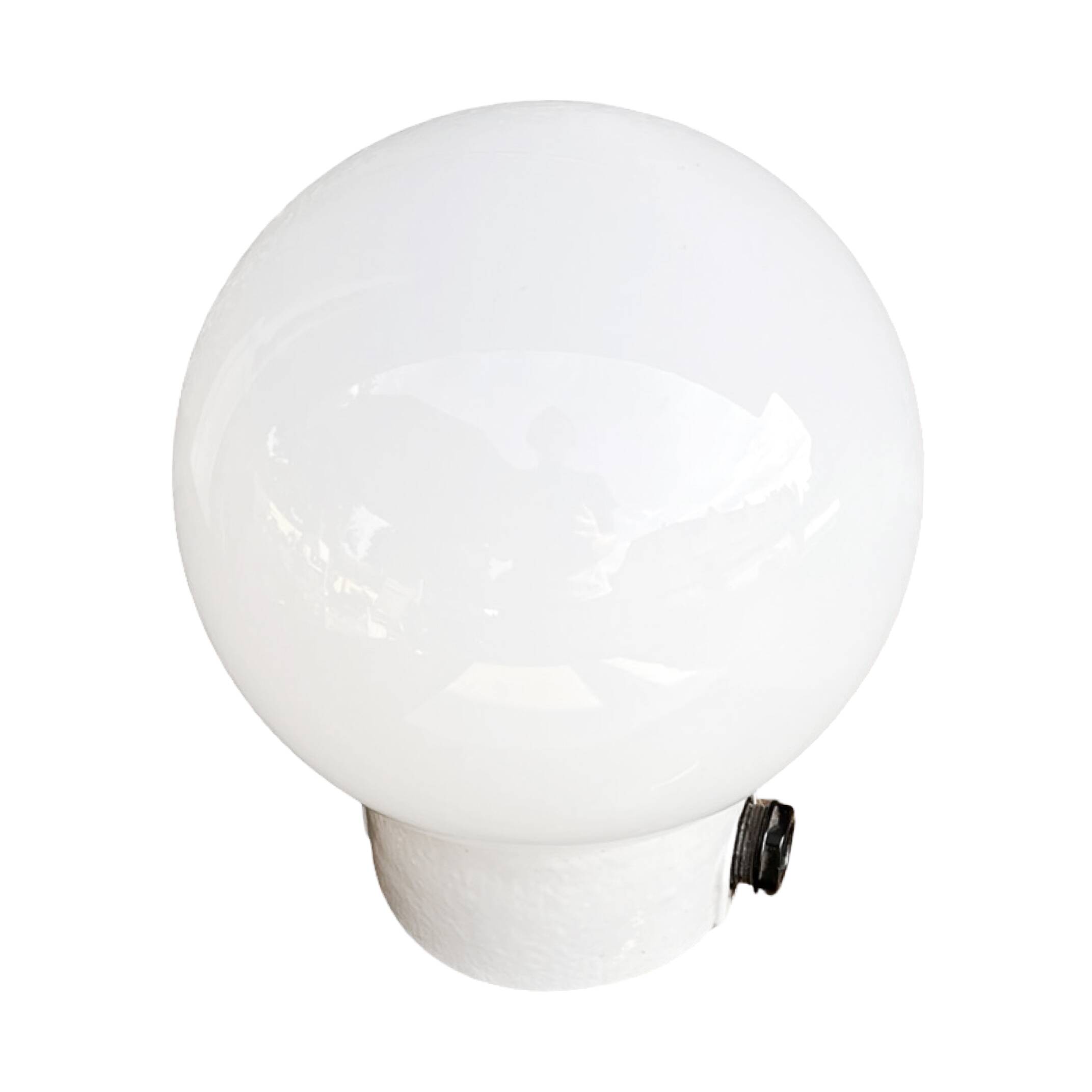 Industrial wall lamp, white, glass, foton, poland, 1960s.