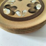 6 dessert plates in stoneware Atelier d’Art Lorraine Sarreguemines