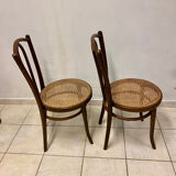 2 chaises bistrot cannées