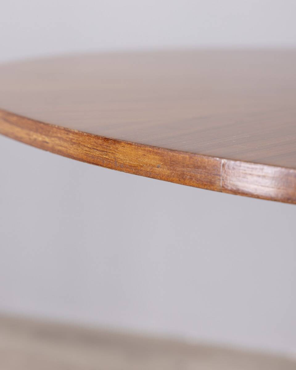 Vintage wooden round table from 1960s designed by Carlo Ratti for Lissoni