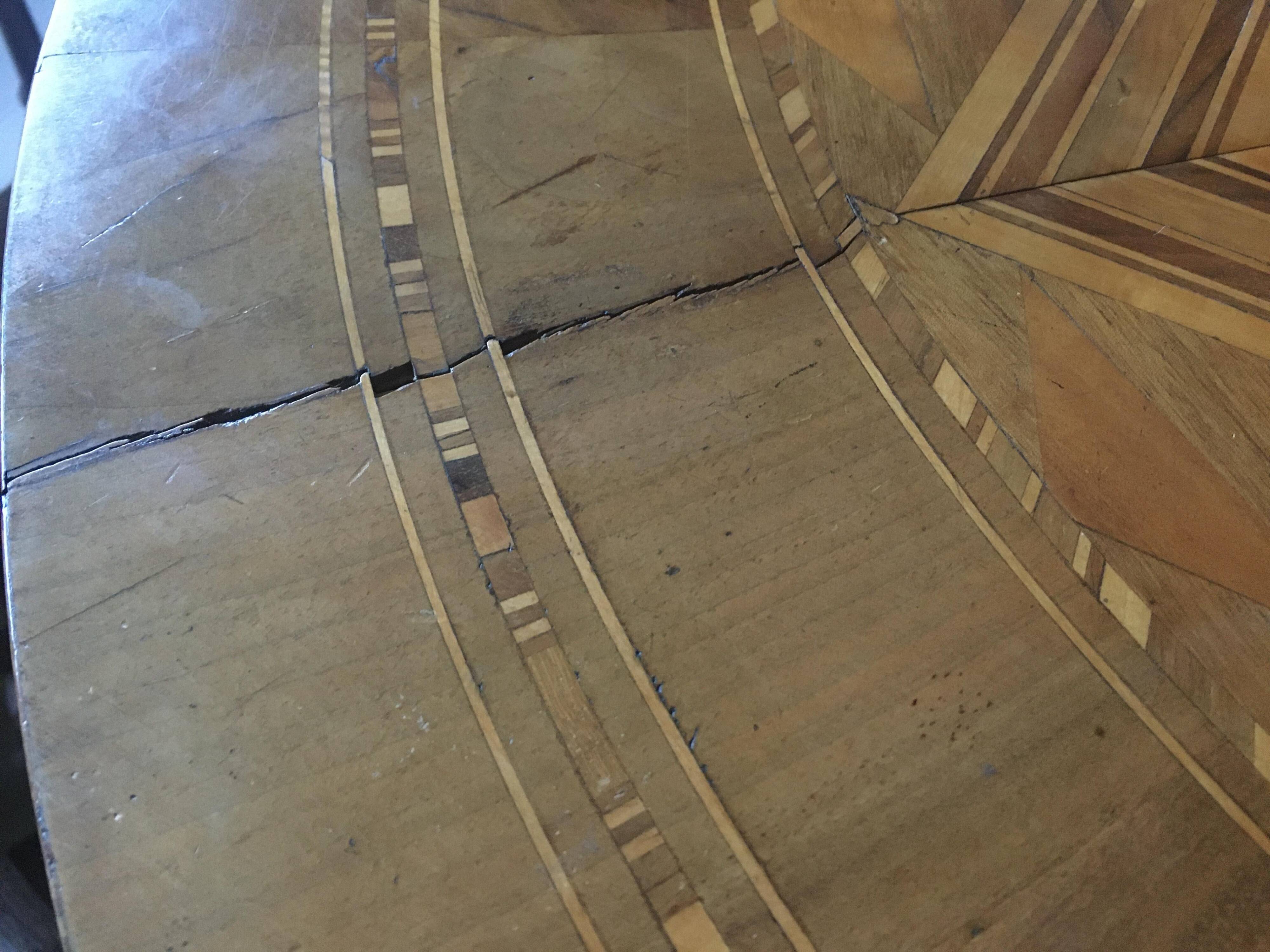 19th Century Louis Philippe Sorrento Walnut Parquetry Center Table