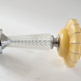 Art Deco glass and chrome lamp
