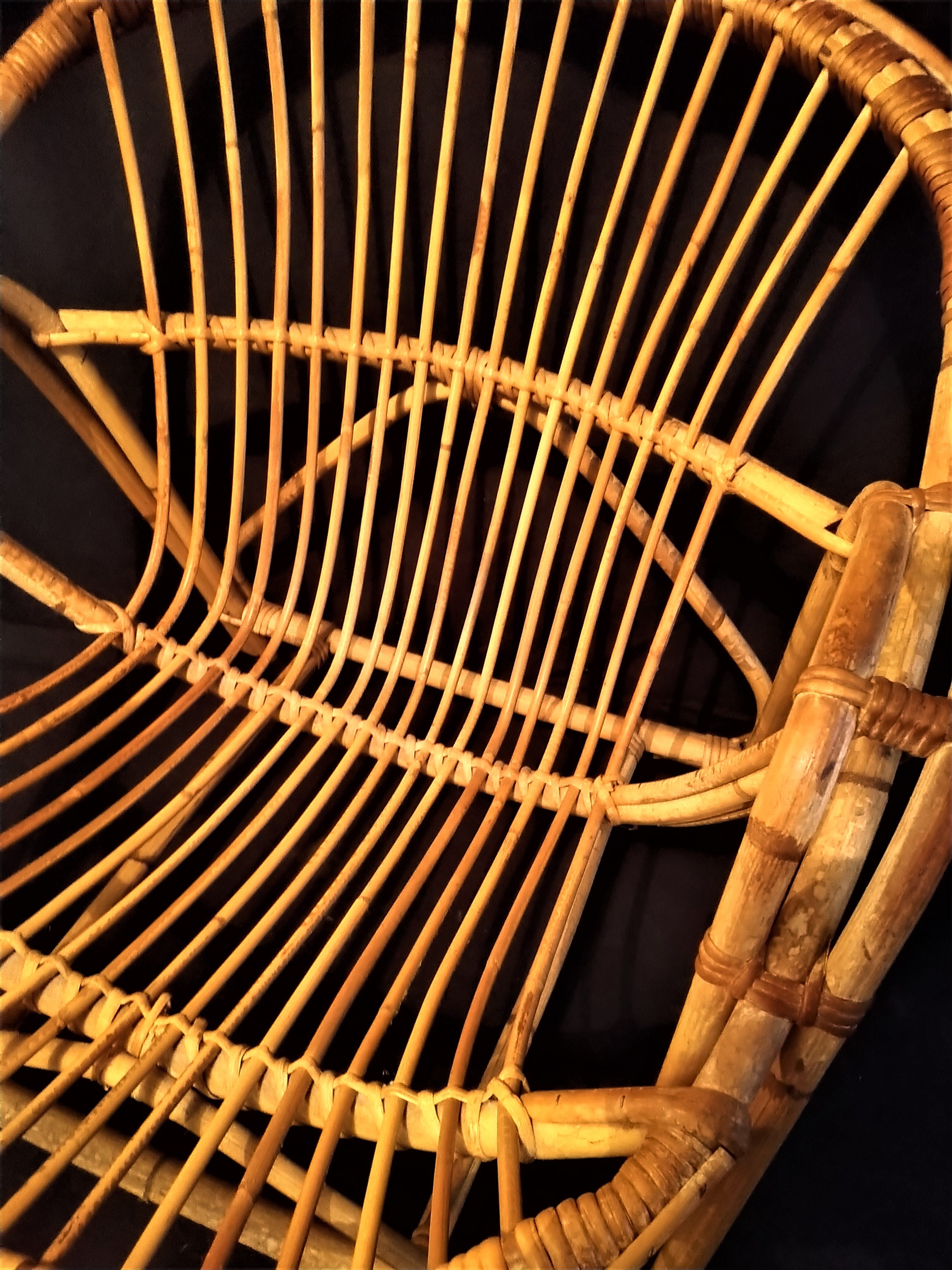 Adult rattan shell armchair