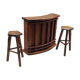 Bar and 2 brutalist stools in massive elm circa 1960
