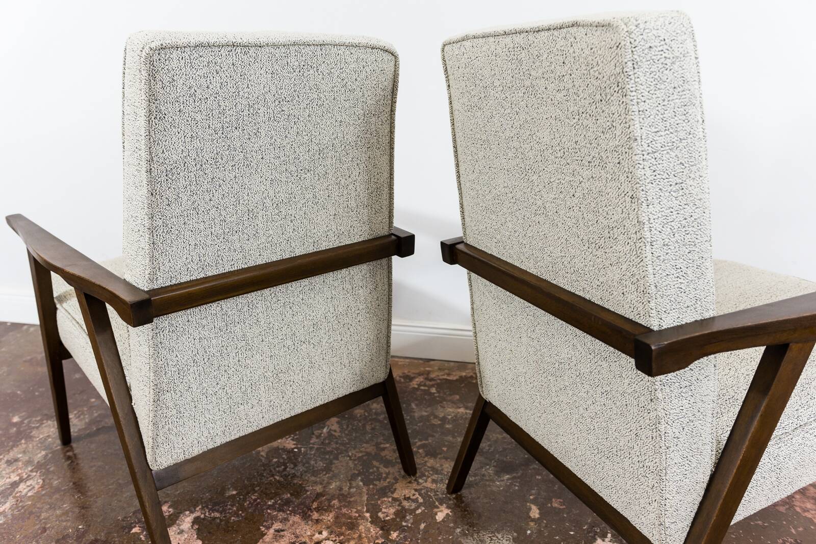 Pair of beige Mid-Century armchairs 1960's