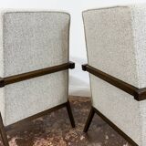 Paire de fauteuils beiges vintage 1960