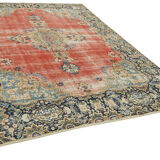 Handmade oriental unique 1980s 242 cm x 338 cm beige wool carpet