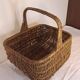 Panier vintage en rotin tressé