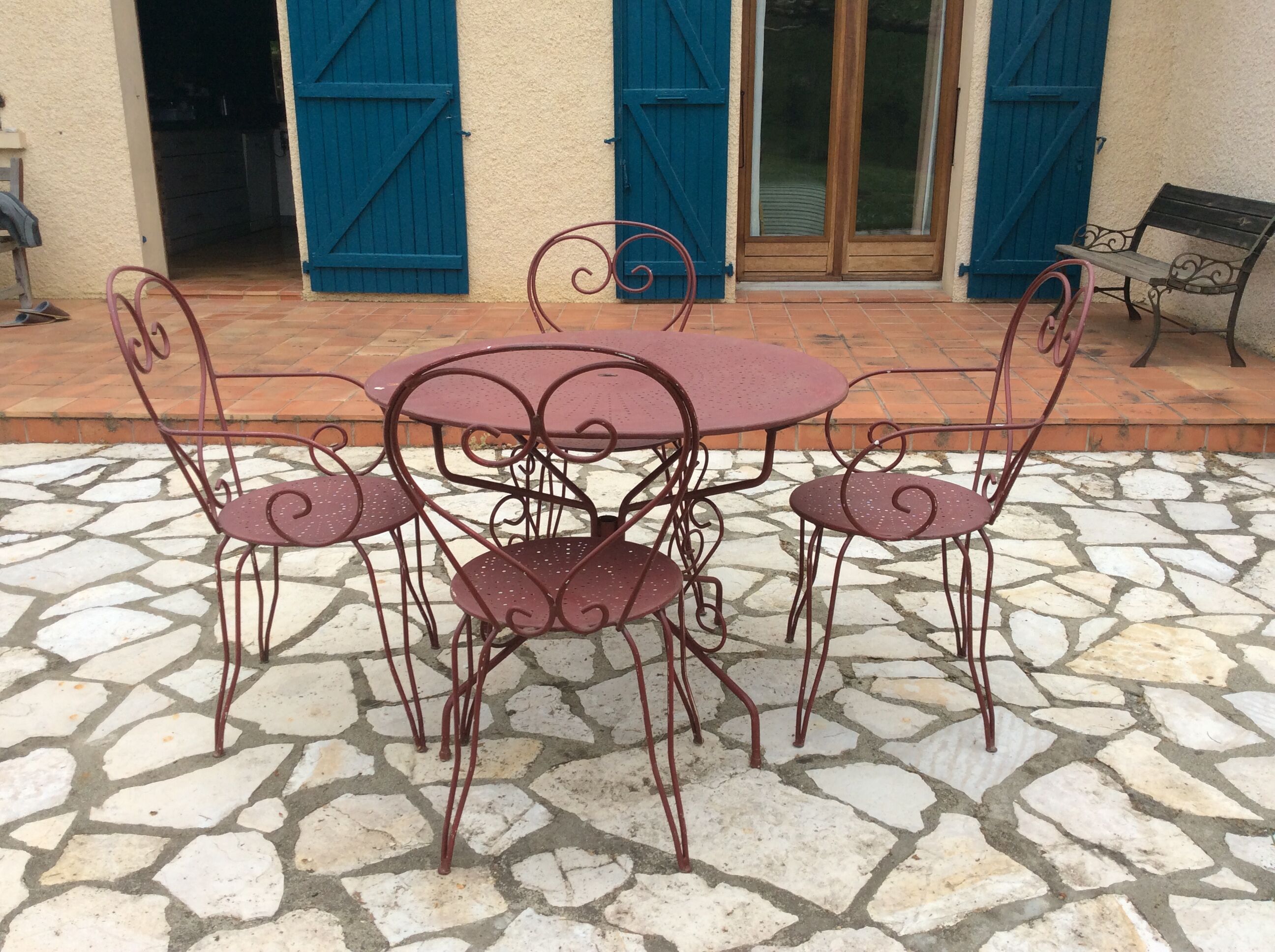 Wrought iron garden salon