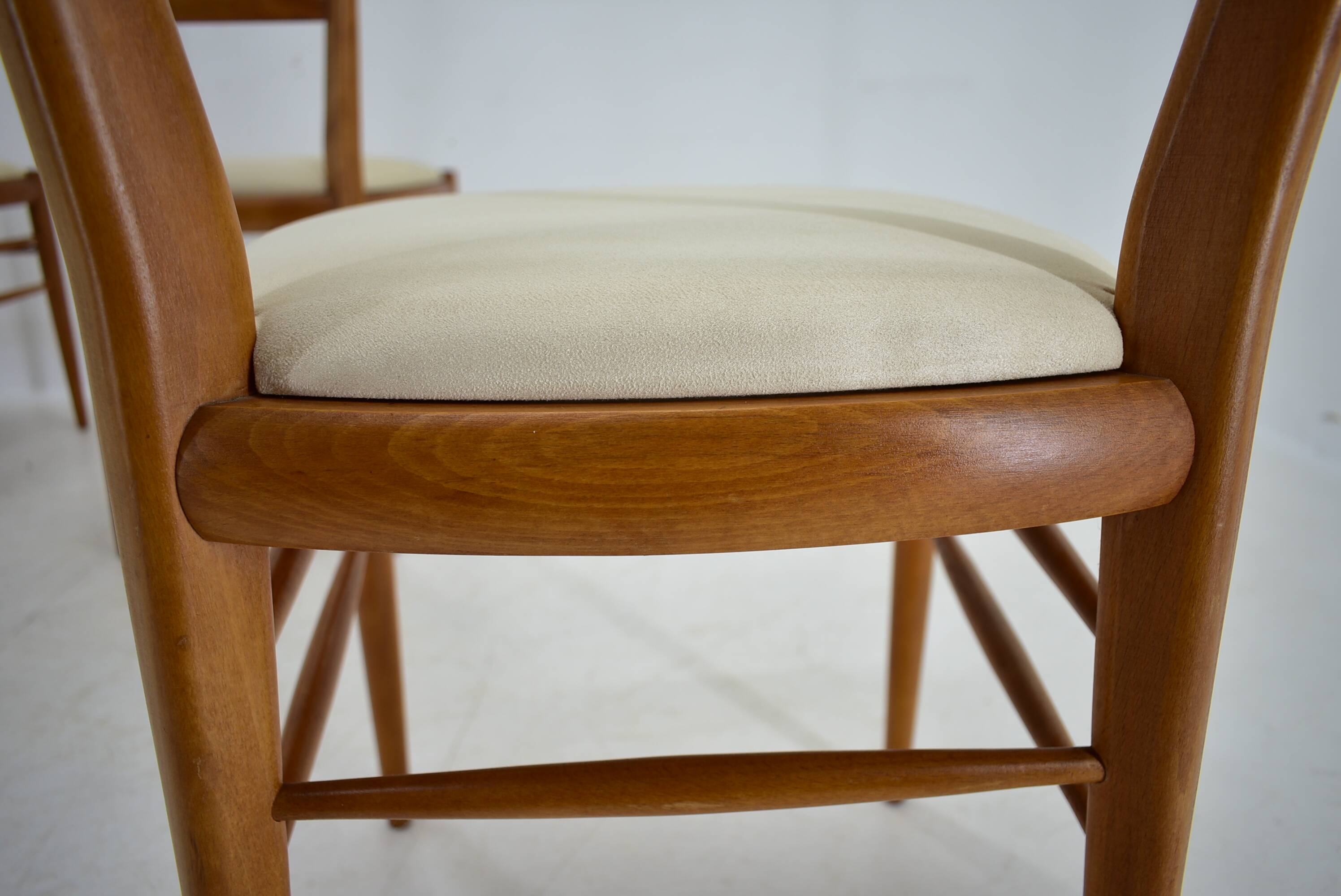 1970s set of 4 dining chairs by Drevotvar, Czechoslovakia