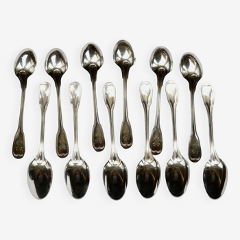 Service of 12 silver-plated mocha spoons