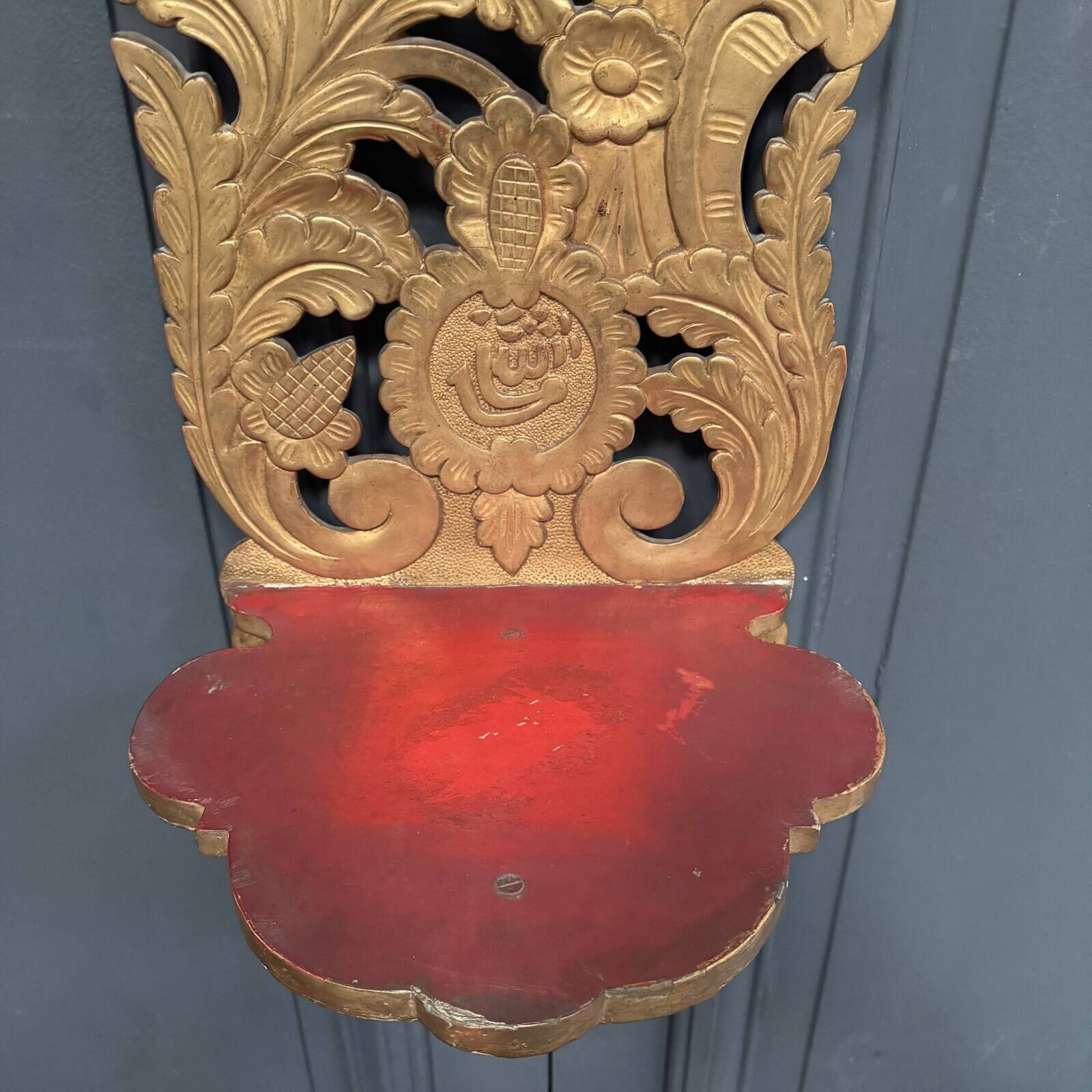 19th century carved gilded wood ottoman shelf