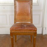 Set of 6 Art Deco carved walnut chairs, Circa 1920