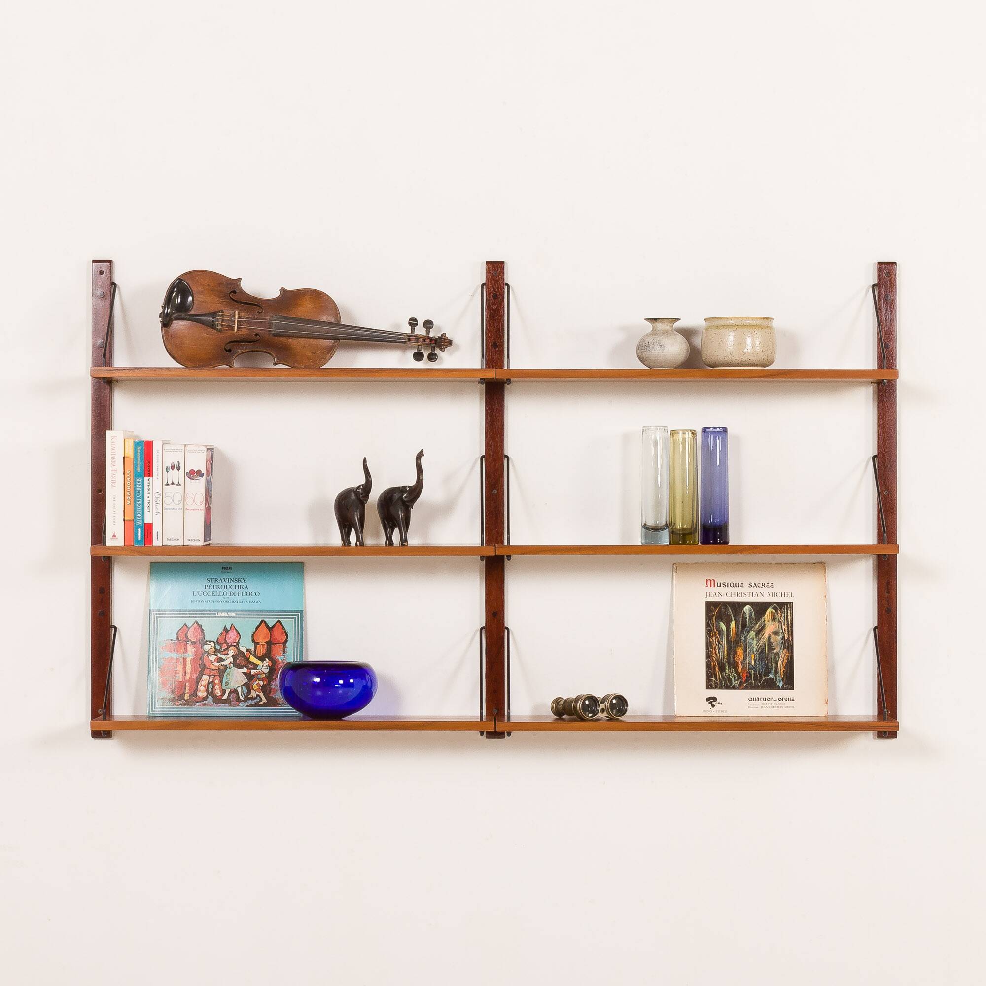 Danish vintage teak shelving unit, 1960s