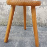 Pair of vintage pine tripod stools
