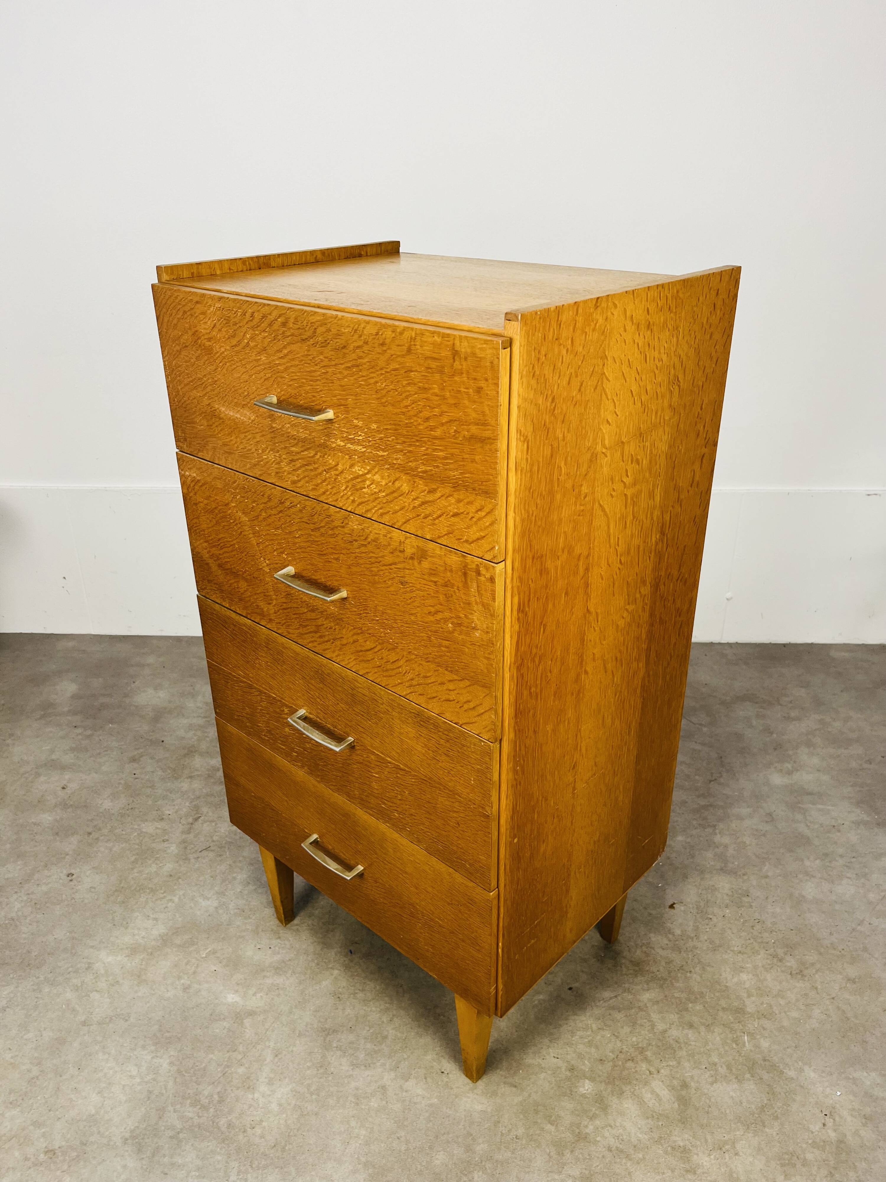 Commode chiffonnier années 50, bois blond