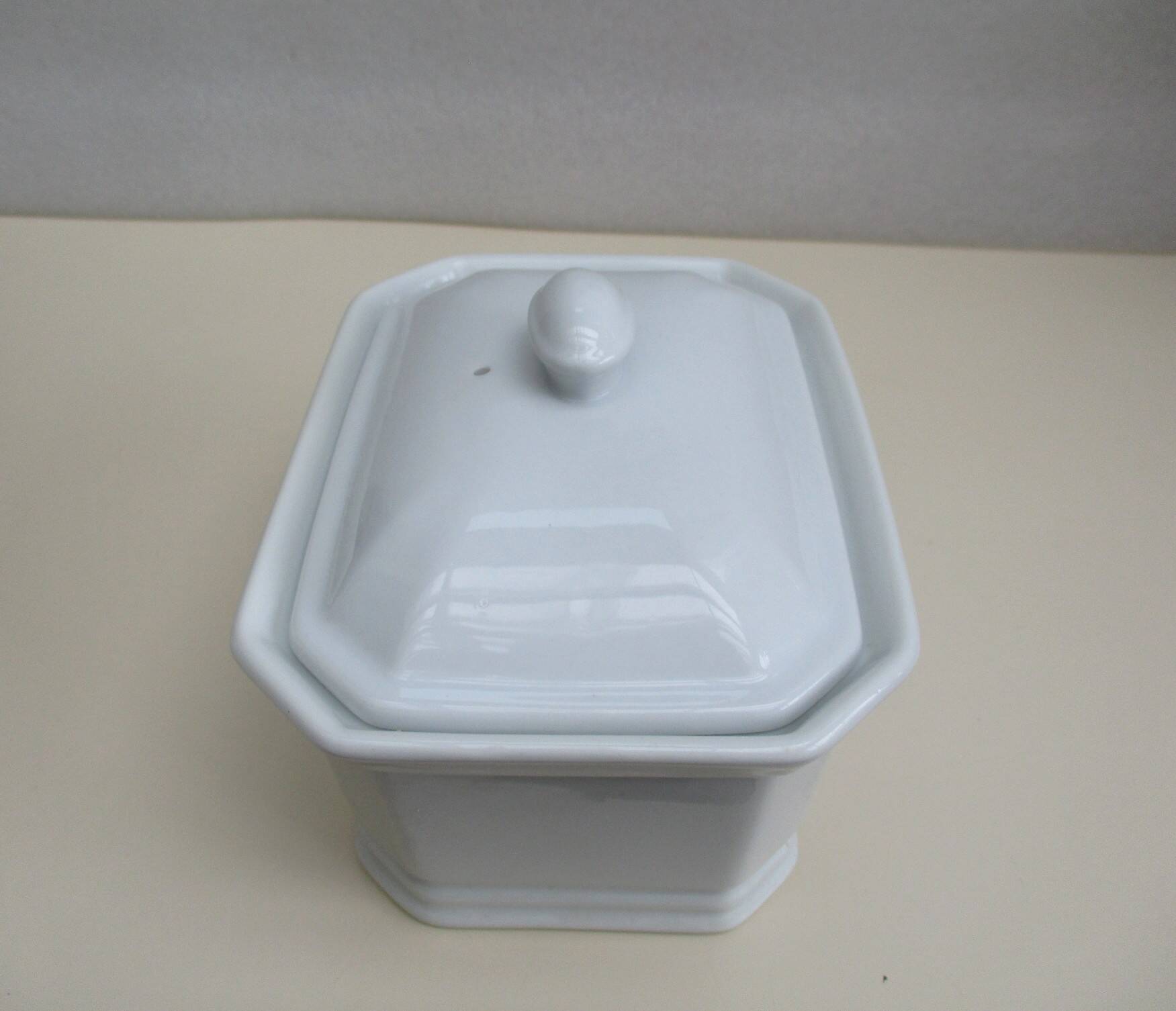 Fired white porcelain terrine