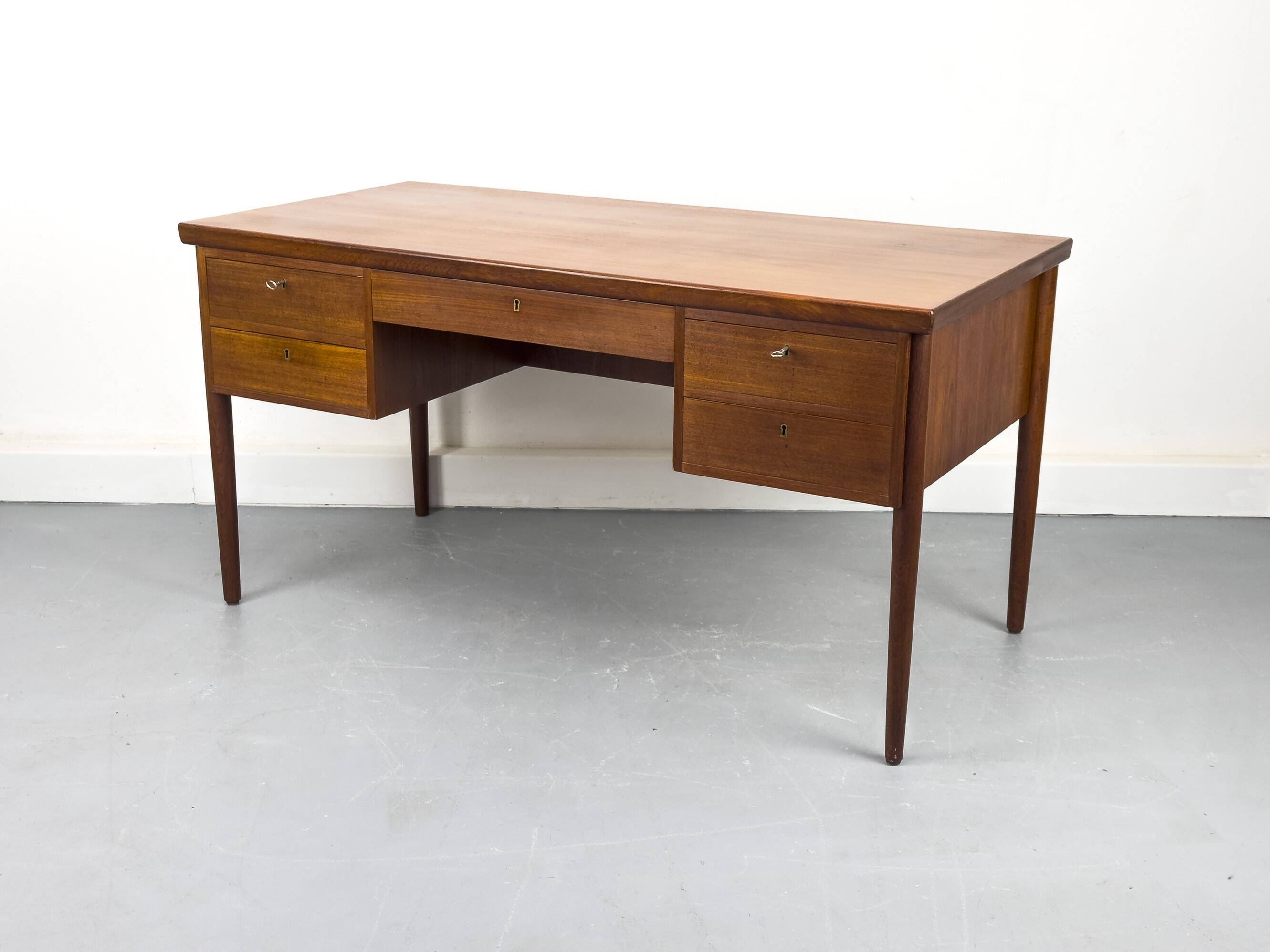 Danish Teak Desk with Drawers, 1960s
