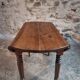 Antique drop-leaf table in French walnut – Oval table with folding extensions on both sides, late 19th century.