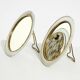 Pair of rare small Mid Century Modern table mirrors with expanded metal fra