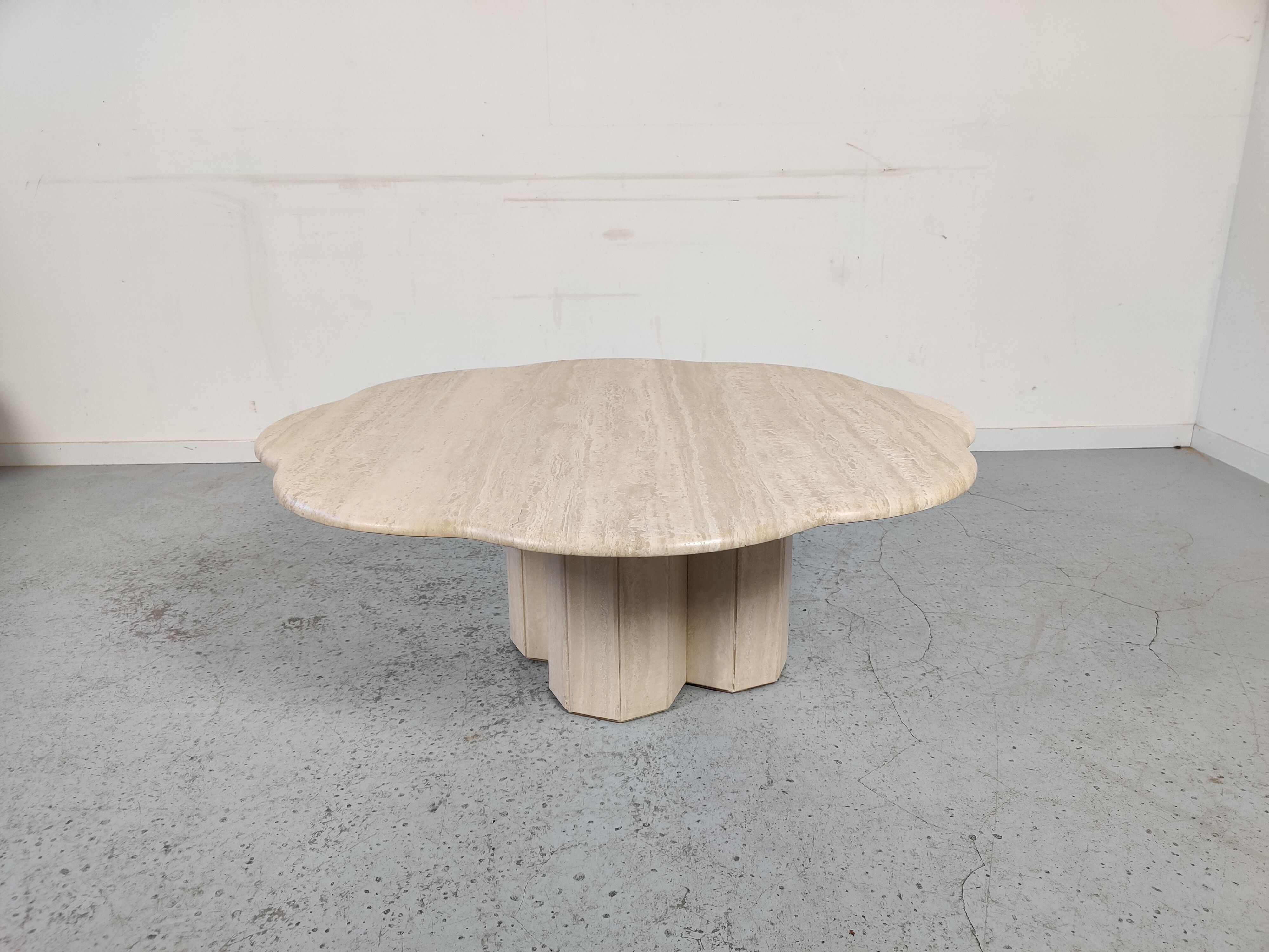 Travertine coffee table "cloud", 80s
