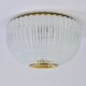 Large striped glass ceiling lamp in brass, Limburg, Germany, 1970s.