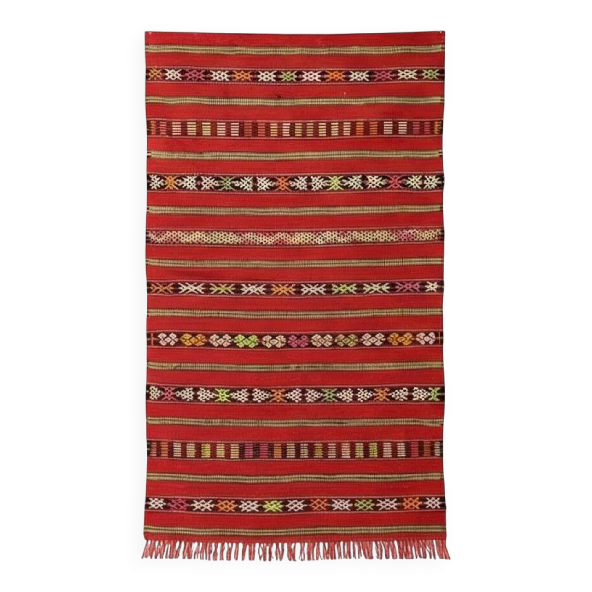 Small Moroccan red kilim rug 85x165 cm