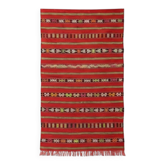 Small Moroccan red kilim rug 85x165 cm