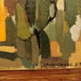 Tableau abstrait annees 50 signed 1953