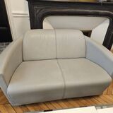 3 seater sofa, 2 seater and an armchair in grey leather Very thick Calia Italia