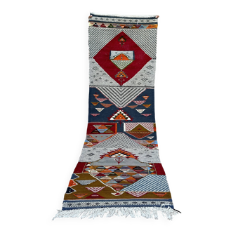 Tapis Kilim contemporain - Taznakht Kilim runner - coureur- Tapis coureur unique - Tapis Berbère