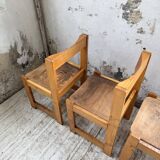 Set of 4 70s elm chairs, Regain