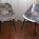 Pair of tulip chairs Pierre Guariche aluminum 1950 type barrel