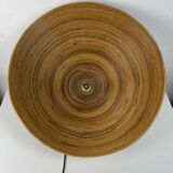 Lampe à suspension XL 71 cm en roseau, rotin, bambou et laiton, Italie