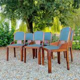 Set of six art deco mahogany chairs