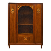 Bibliothèque Art Nouveau aux motifs floraux stylisés, vers 1900