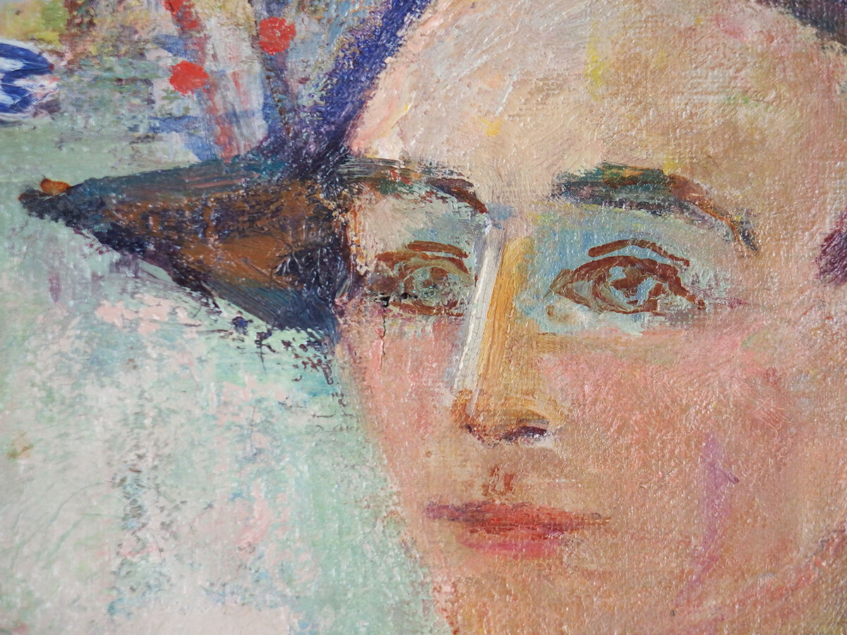 Painting “Woman and Harlequin” by Marie-Françoise de l’Espinay